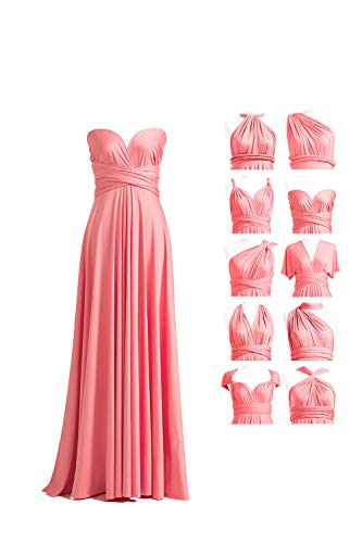 72styles Bridesmaid Dress,Womens Long Bridesmaid One Shoulder Convertible Multi-Way Prom Wrap Cocktail Maxi Dress with Bandeau