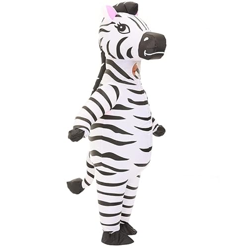 AICHLO Zebra Inflatable Costume Zebra Costume Fancy Dress Jumpsuit for Party Zebra Blow Up Suit Zebra Costumes for Women