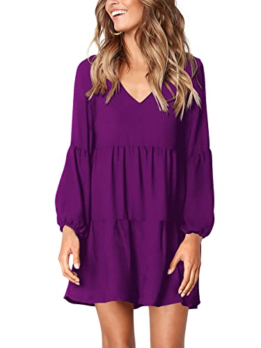 Amoretu Womens Shift Dress Party Engagement Wedding Guest Dresses (Purple,S)