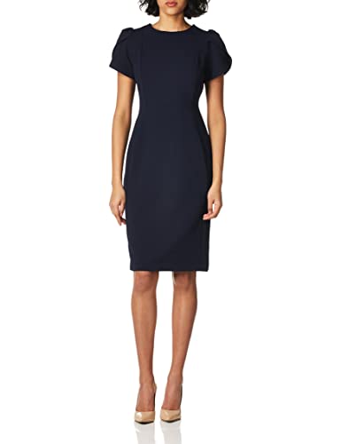 Calvin Klein Women's Tulip Sleeved Sheath Dress, Indigo, 10