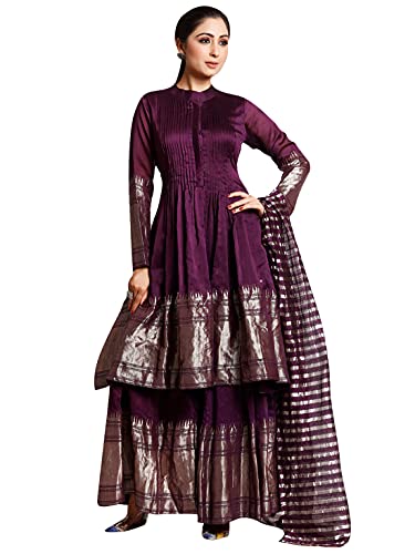 Elina fashion Indian Kurti for Womens With Palazzo Dupatta | Art Silk Woven Kurta Kurtis Tunic For Women