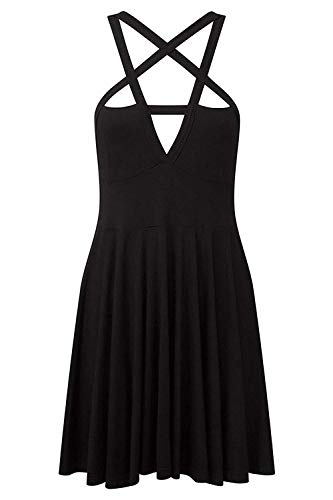 Fashion Dress Gothic Vintage Romantic Casual Goth Dress for Women Black