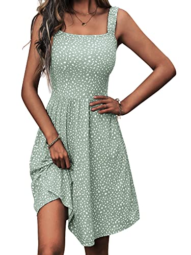 HUHOT Casual Summer Dresses for Women 2024 Plus Size Spring Beach Dresses for Women 2024 Vacation Graduation Boho Easter Elegant Cute Sleeveless Party Club Night Short Dress with Pockets Sun Dresses