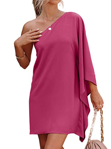 Jhsnjnr Womens Elegant Date Night Dresses Casual Summer Dress Sexy Off Shoulder Cocktail Dresses Purple Red