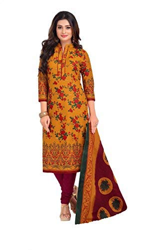 Miraan Women's Printed Unstitched Cotton Dress Material Free Size Multicolour