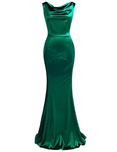 MUXXN Women's 30s Brief Elegant Sleeveless Mermaid Evening Cocktail Formal Long Dress Green 2XL