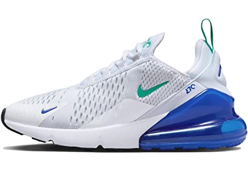 NIKE Women's AIR MAX 270 Shoes, White/Neptune Green-lapis, 8