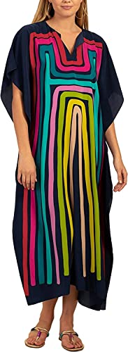 Womens Stylish Floral Silk Feeling Plus Size Caftans Turkish Caftan Ethnic Print Muslim Kaftans for Summer (A14,US,Alpha,Regular,Regular,X-Large)