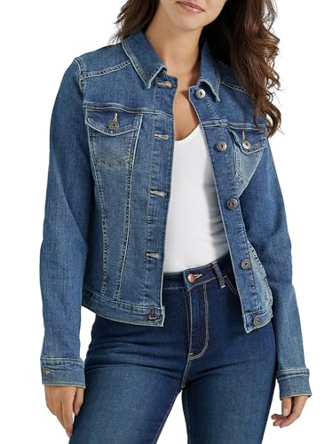 Wrangler Authentics Women's Stretch Denim Jacket, Blue, Medium