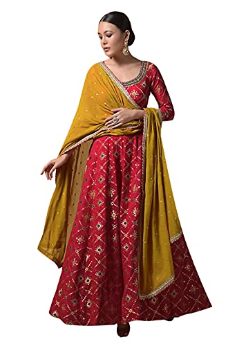 Indian Kurti for Womens Dupatta | Art Silk Woven Kurta Kurtis Tunic For Women Mustard